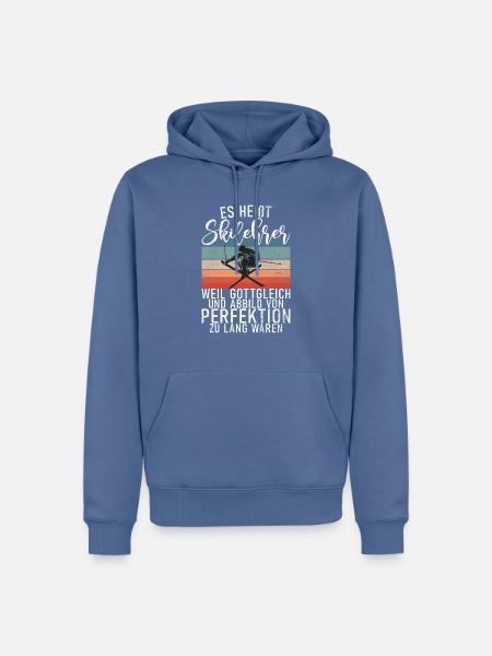 Skilehrer - T-Shirt Design - Männer Premium Bio Hoodie - Taubenblau