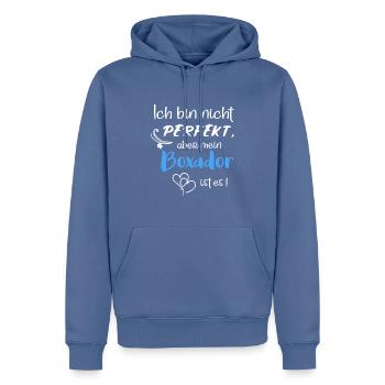 Perfekter Boxador - Boxer Labrador Mix - Männer Premium Bio Hoodie - Taubenblau - Vorne - Nico (187cm)