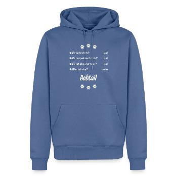Hundeliebhaber - Hunde Herz - Bobtail - Männer Premium Bio Hoodie - Taubenblau - Vorne - Nico (187cm)