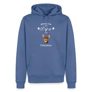 Endlich stolzer Papa - Chihuahua - Männer Premium Bio Hoodie - Taubenblau - Vorne - Nico (187cm)
