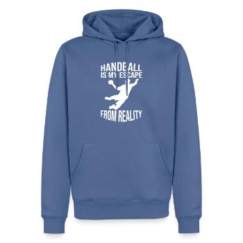 Handball Fan de handball Joueur de handball Équipe de handball - Sweat à capuche Premium bio Homme - bleu pigeon - Devant - Nico (187cm)