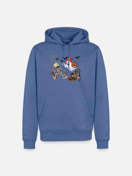 Spuk Saison: Geist und Kürbis - Männer Premium Bio Hoodie - Taubenblau