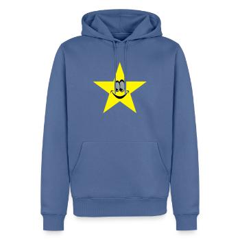 star smiley - Männer Premium Bio Hoodie - Taubenblau - Vorne - Nico (187cm)