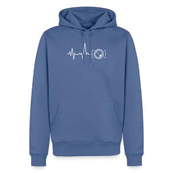 Photographer SLR camera - Men’s Premium Organic Hoodie - stone blue - Front - Nico (187cm)