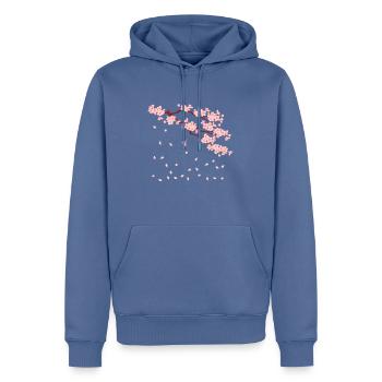 sakura - Männer Premium Bio Hoodie - Taubenblau - Vorne - Nico (187cm)