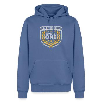 Je ne suis pas pour tout le monde - Sweat à capuche Premium bio Homme - bleu pigeon - Devant - Nico (187cm)