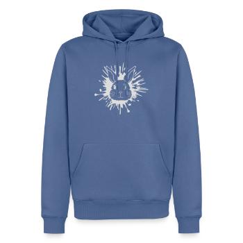 Spritzer Tropfen Hase Farbklecks - Männer Premium Bio Hoodie - Taubenblau - Vorne - Nico (187cm)