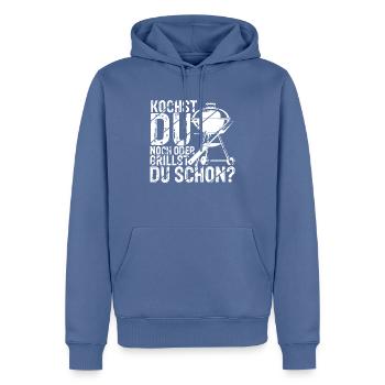 Grillen Besser Als Kochen Fleisch Liebe Grill Fans - Männer Premium Bio Hoodie - Taubenblau - Vorne - Nico (187cm)