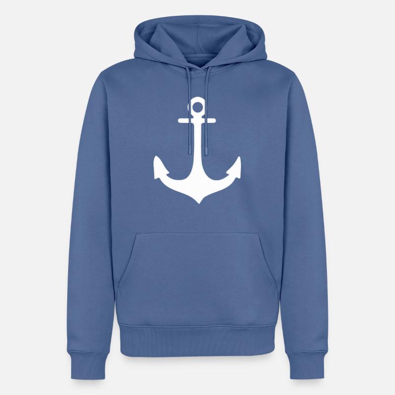Anker - Männer Premium Bio Hoodie - Taubenblau