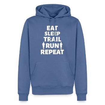 Marathon Running - Men’s Premium Organic Hoodie - stone blue - Front - Nico (187cm)