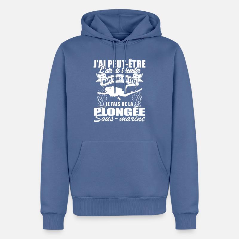Plongée sous marine 2 - Sweat à capuche Premium bio Homme - bleu pigeon