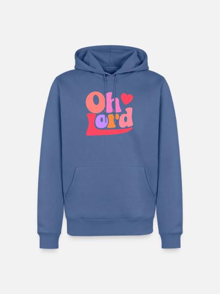 Seigneur - Sweat à capuche Premium bio Homme - bleu pigeon