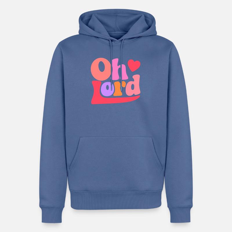 Oh Lord - Männer Premium Bio Hoodie - Taubenblau