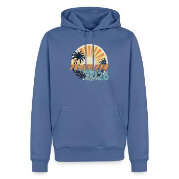 Tenerife 2026 - Sweat à capuche Premium bio Homme - bleu pigeon - Devant - Nico (187cm)