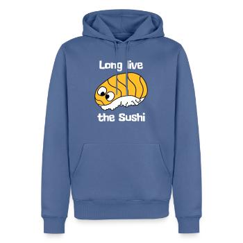 Long live the Sushi - Männer Premium Bio Hoodie - Taubenblau - Vorne - Nico (187cm)