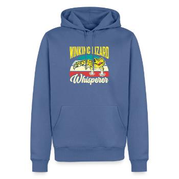 Leopard Gecko Lizard Reptiles Herpetologist - Men’s Premium Organic Hoodie - stone blue - Front - Nico (187cm)