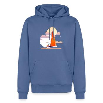 Kitesurfer Windsurfing Kitesurfing Windsurfer - Männer Premium Bio Hoodie - Taubenblau - Vorne - Nico (187cm)