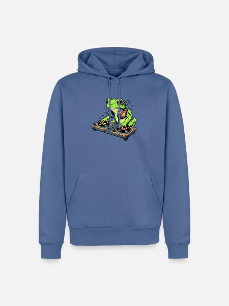 DJ Frosch - Männer Premium Bio Hoodie - Taubenblau