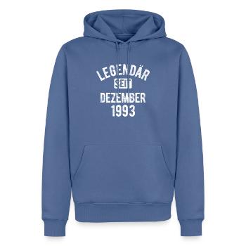30. Geburtstag Geschenk 30 Jahre Legendär seit Dez - Männer Premium Bio Hoodie - Taubenblau - Vorne - Nico (187cm)