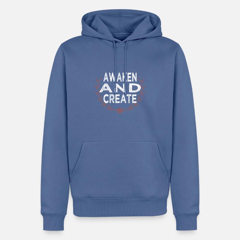 development awesome progress present research - Männer Premium Bio Hoodie - Taubenblau
