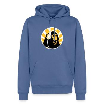 Monkey with Headphones - Männer Premium Bio Hoodie - Taubenblau - Vorne - Nico (187cm)