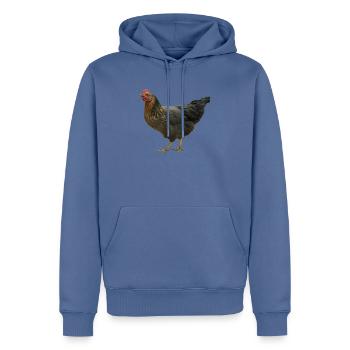 black chicken - Men’s Premium Organic Hoodie - stone blue - Front - Nico (187cm)