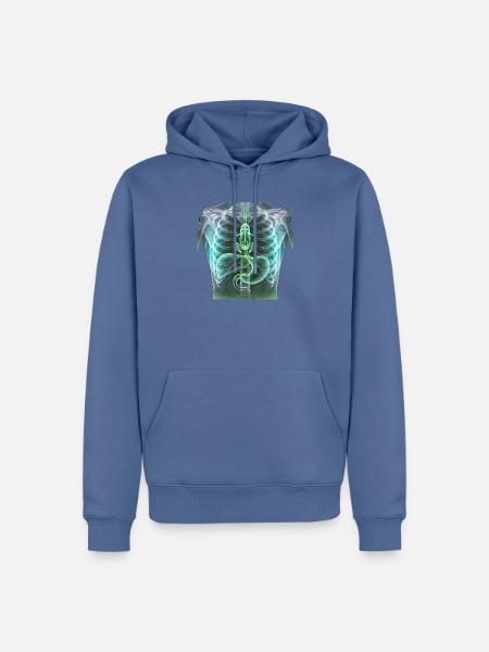 Röntgen Frosch im Hals Halloween - Männer Premium Bio Hoodie - Taubenblau