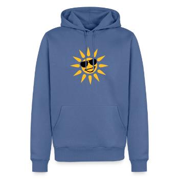 Sonne - Männer Premium Bio Hoodie - Taubenblau - Vorne - Nico (187cm)