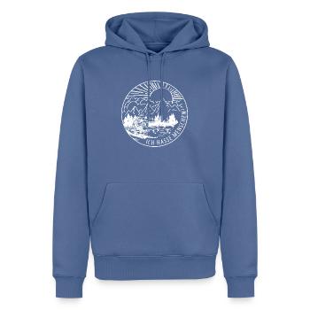 Gamer - Hasse Menschen - Männer Premium Bio Hoodie - Taubenblau - Vorne - Nico (187cm)