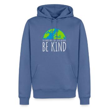 you can be kind - Männer Premium Bio Hoodie - Taubenblau - Vorne - Nico (187cm)