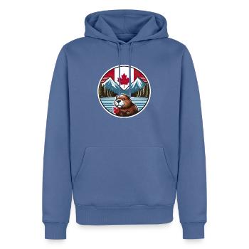 Canada Bieber 2 - Sweat à capuche Premium bio Homme - bleu pigeon - Devant - Nico (187cm)