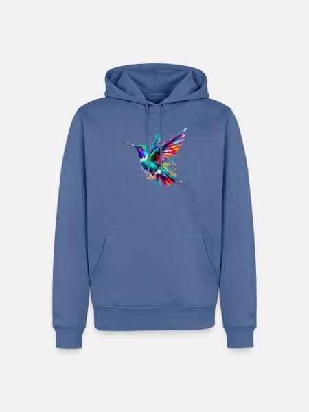 Kolibri - Männer Premium Bio Hoodie - Taubenblau