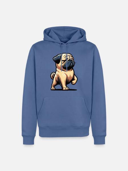Mops Möpse Mopsbesitzer Mopsliebhaber Mopshalter - Männer Premium Bio Hoodie - Taubenblau