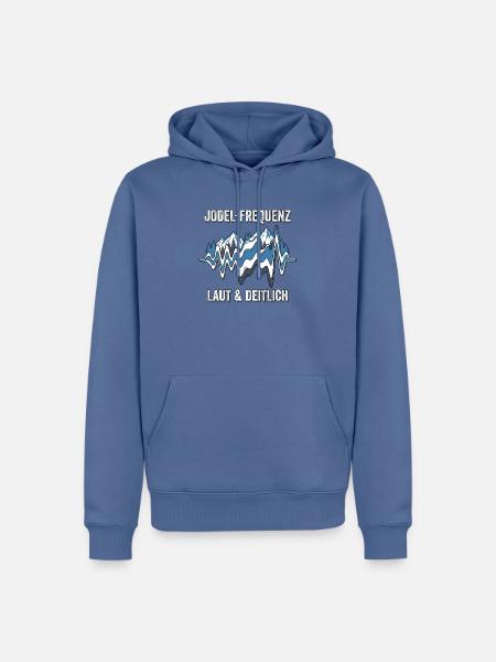 Jodel Frequenz Alpen - Männer Premium Bio Hoodie - Taubenblau