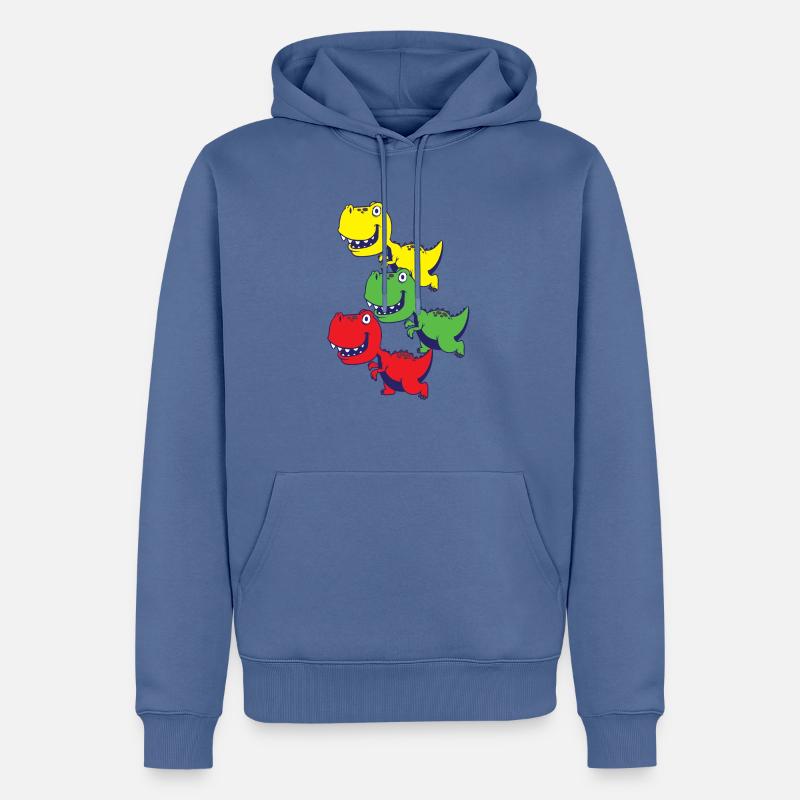 Bébés Rex dinosaure - Sweat à capuche Premium bio Homme - bleu pigeon