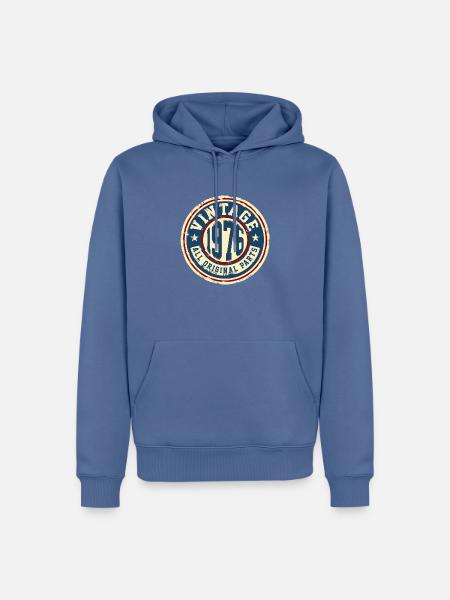 Vintage 1976 - Männer Premium Bio Hoodie - Taubenblau