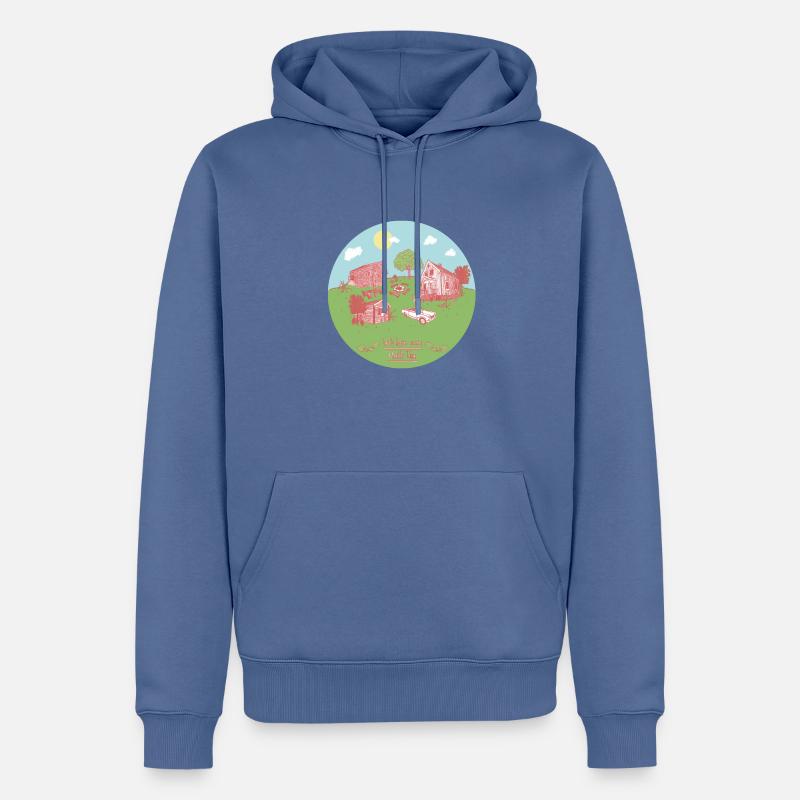 Quality Time par cheslo - Sweat à capuche Premium bio Homme - bleu pigeon