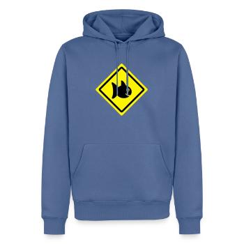 fish roadsign - Männer Premium Bio Hoodie - Taubenblau - Vorne - Nico (187cm)