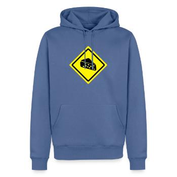 cheese roadsign - Männer Premium Bio Hoodie - Taubenblau - Vorne - Nico (187cm)