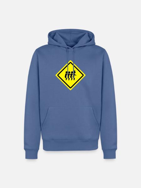 party train roadsign - Männer Premium Bio Hoodie - Taubenblau