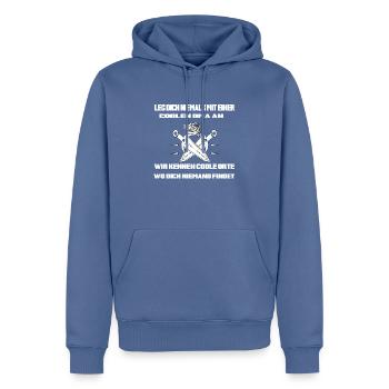 Leg dich Nie mit einer Coolen Oma an - Männer Premium Bio Hoodie - Taubenblau - Vorne - Nico (187cm)