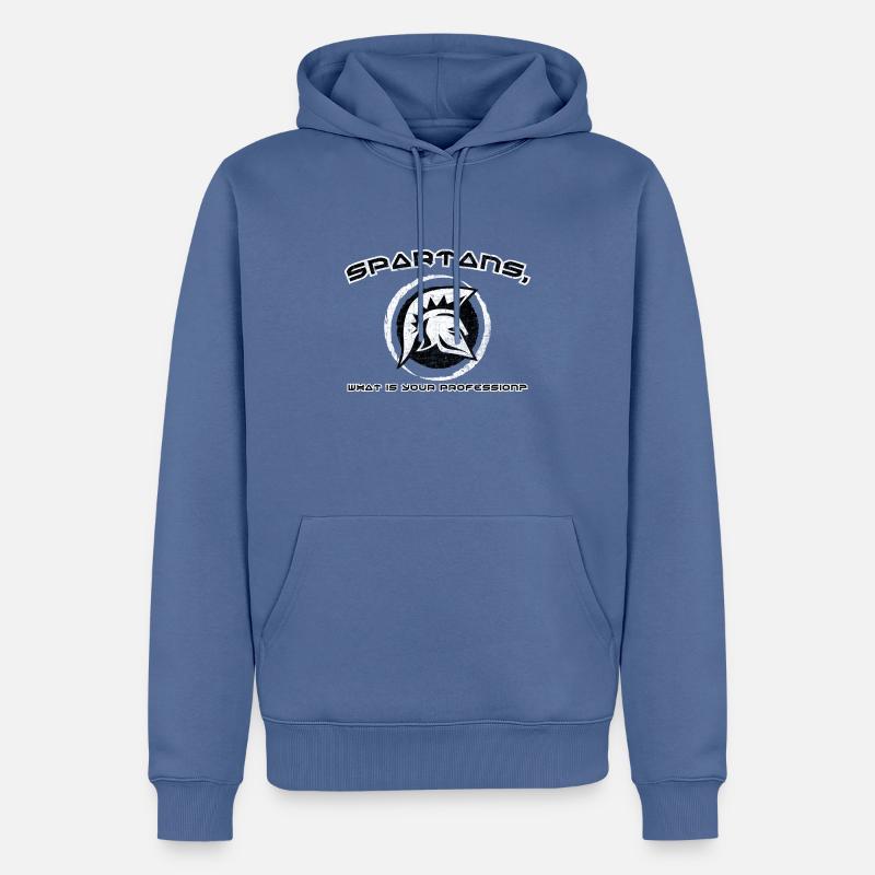 Spartans - Männer Premium Bio Hoodie - Taubenblau