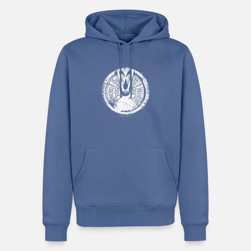 Maschinentelegraph (à l'ancienne blanc) - Sweat à capuche Premium bio Homme - bleu pigeon