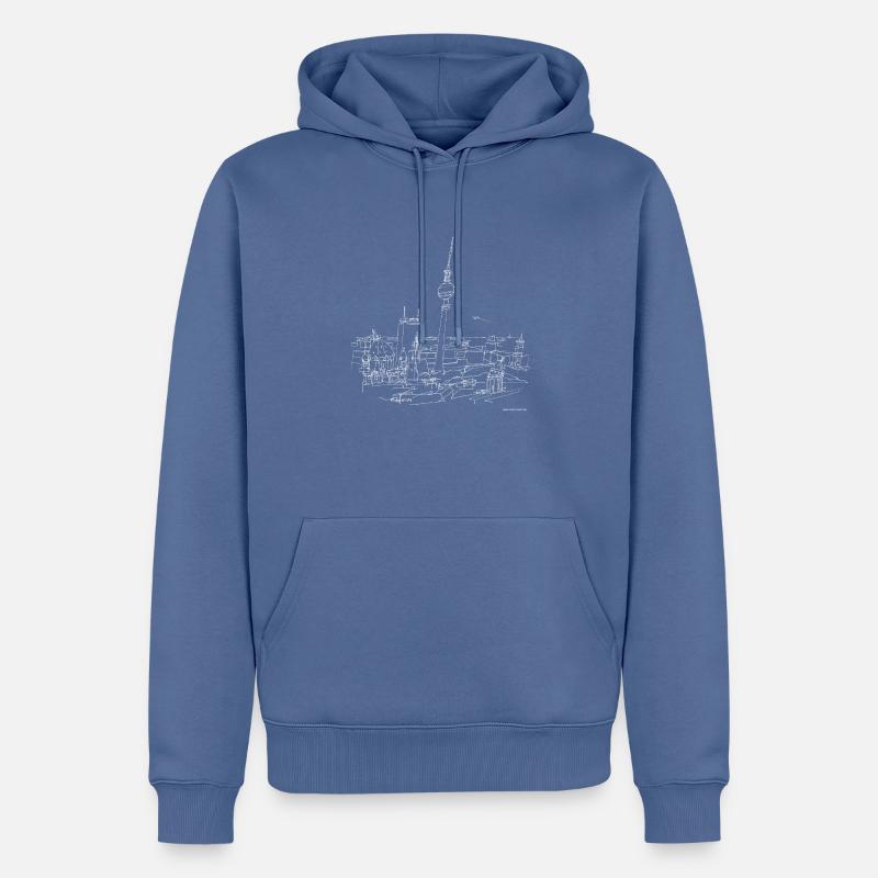 Berlin Panorama (w) - Männer Premium Bio Hoodie - Taubenblau