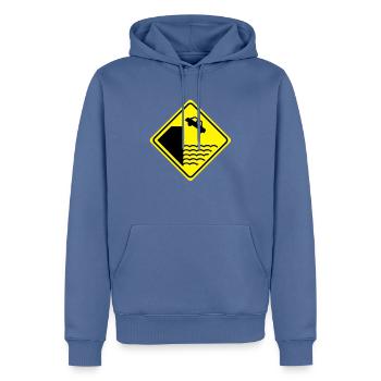 Warnung - Steile Wasserkante - 2 Farb Vektor - Männer Premium Bio Hoodie - Taubenblau - Vorne - Nico (187cm)