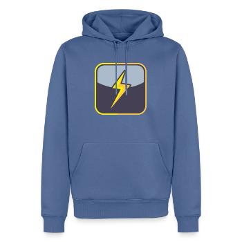 symbol41_dd - Sweat à capuche Premium bio Homme - bleu pigeon - Devant - Nico (187cm)