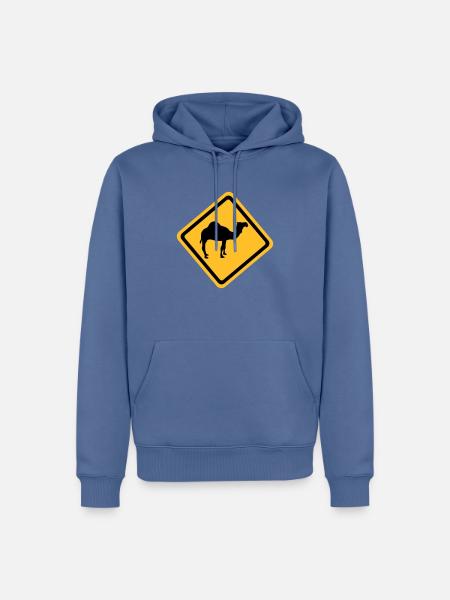 Chameau - Sweat à capuche Premium bio Homme - bleu pigeon