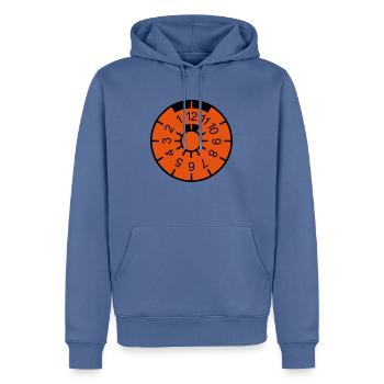 TÜV Blanko Arial Vektor - Männer Premium Bio Hoodie - Taubenblau - Vorne - Nico (187cm)