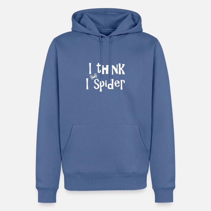 I think I spider white - Sweat à capuche Premium bio Homme - bleu pigeon