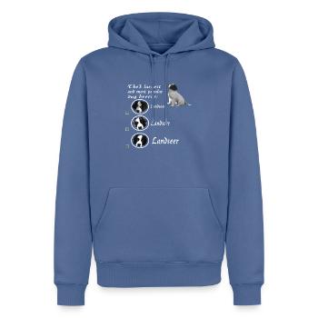 Hund-Landseer-Dog-Geschenkidee - Männer Premium Bio Hoodie - Taubenblau - Vorne - Nico (187cm)